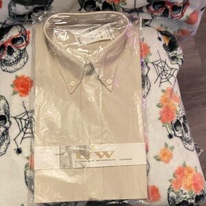 Men's Beige Button Down Shirt